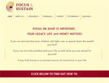 Tablet Screenshot of focusandsustain.com